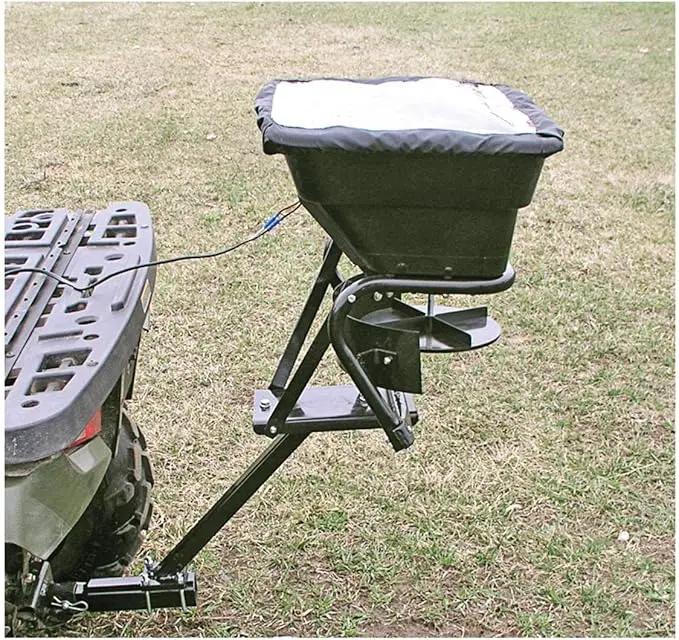 Guide Gear UTV/ATV Receiver Mount Broadcast Spreader Seeder, 80 Pound Capacity, Lawn and Garden Seed Spreaders, 12-Volt, with Rain Cover by GreenHaven Gardens
