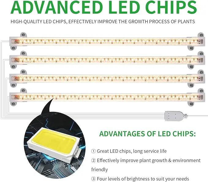 LED Plant Growing lamp, 3000K Full Spectrum Grow Light Strips for Indoor Plants with 3/9/12H Timer & 10 Dimmable Levels, Led Growth Light for Green House Hydroponics Succulent by GreenHaven Gardens