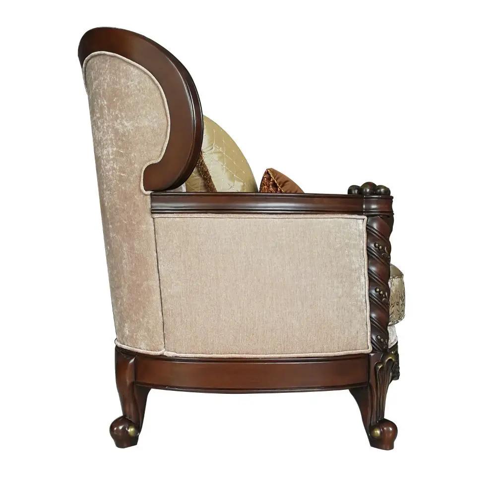 Devayne - Chair With 2 Pillows (Same Lv01584) - Pattern Fabric & Dark Walnut by Unique Piece Furniture