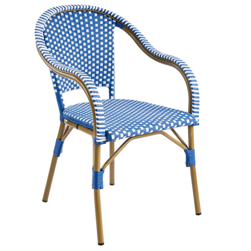 Outdoor Bistro Chairs Set of 2 with Aluminum Frame and PP Rattan by HouseOfZazla