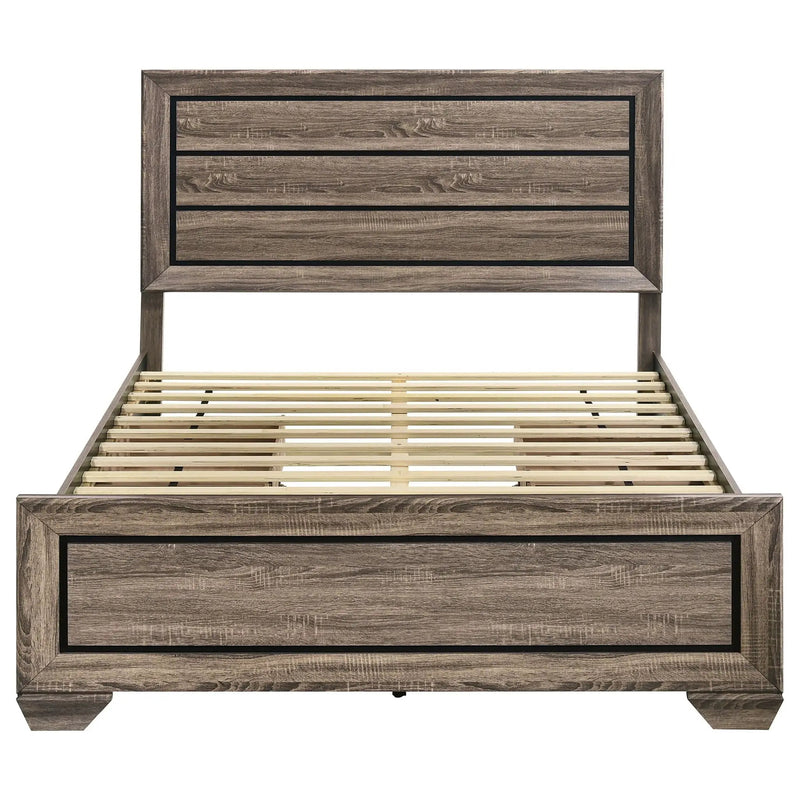 Kauffman Wood Queen Storage Panel Bed Washed Taupe by Unique Piece Furniture