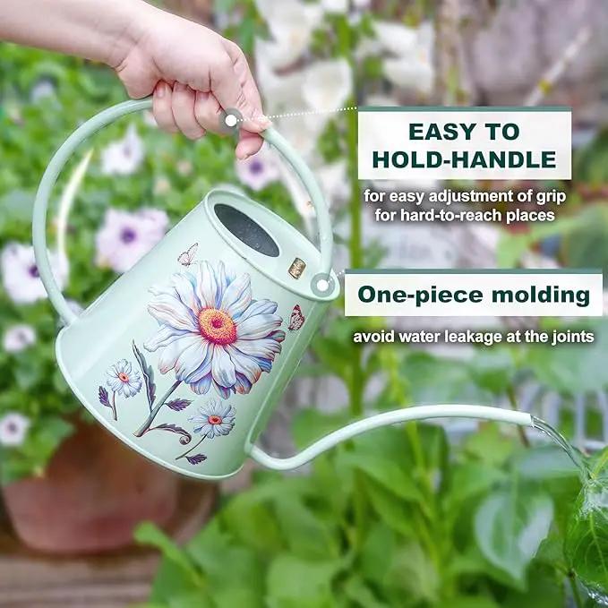 Berry&Bird House Plants Watering Can - Indoor&Outdoor 1/2 Gallon Stainless Steel Water Can with Long Spout Garden Decoration for Flower Bonsai Succulent Gardening Large Water Bottle (Bellis Perennis) by GreenHaven Gardens