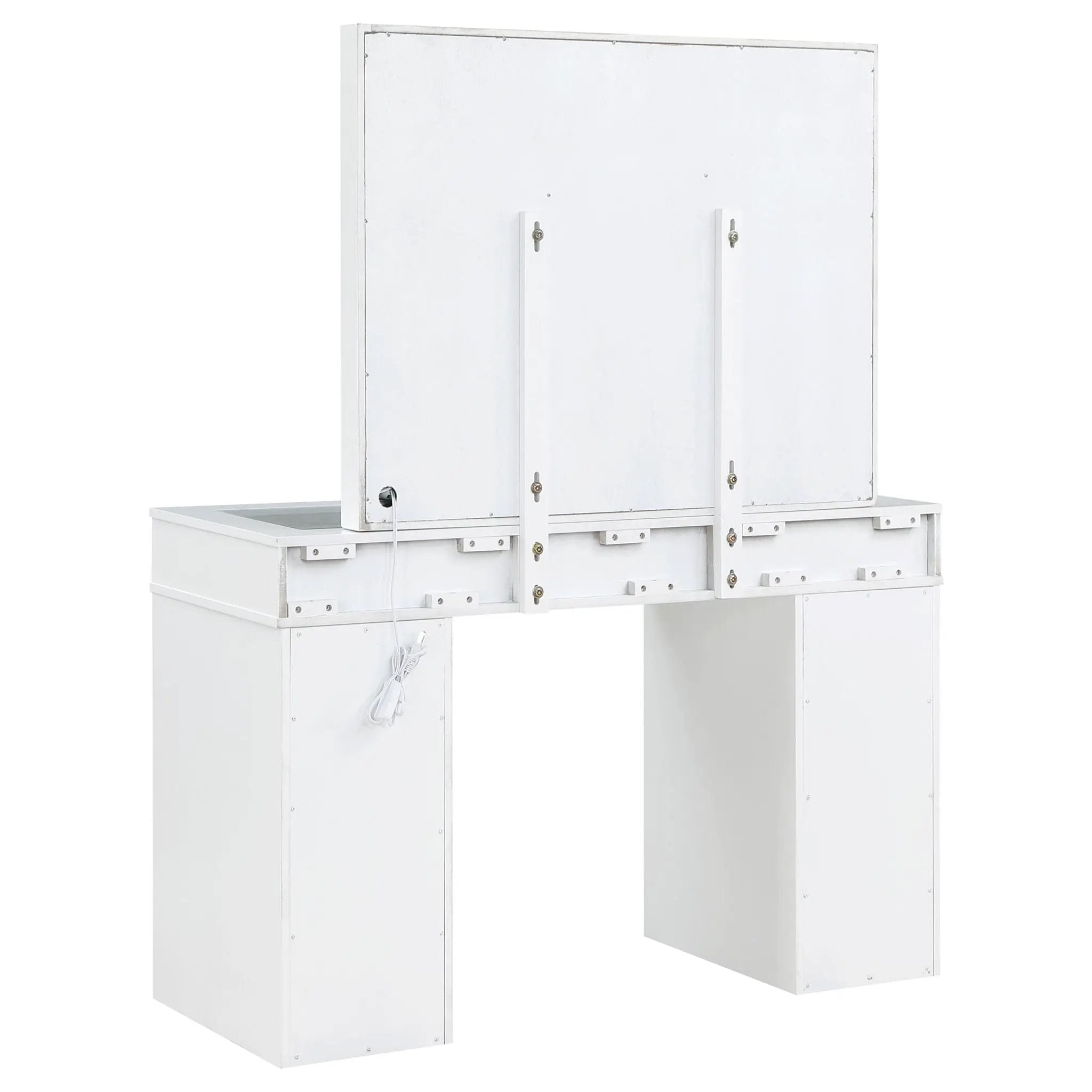Regina Makeup Vanity Table Set with Lighting White by Unique Piece Furniture