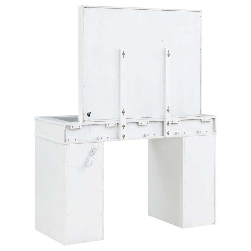 Regina Makeup Vanity Table Set with Lighting White by Unique Piece Furniture