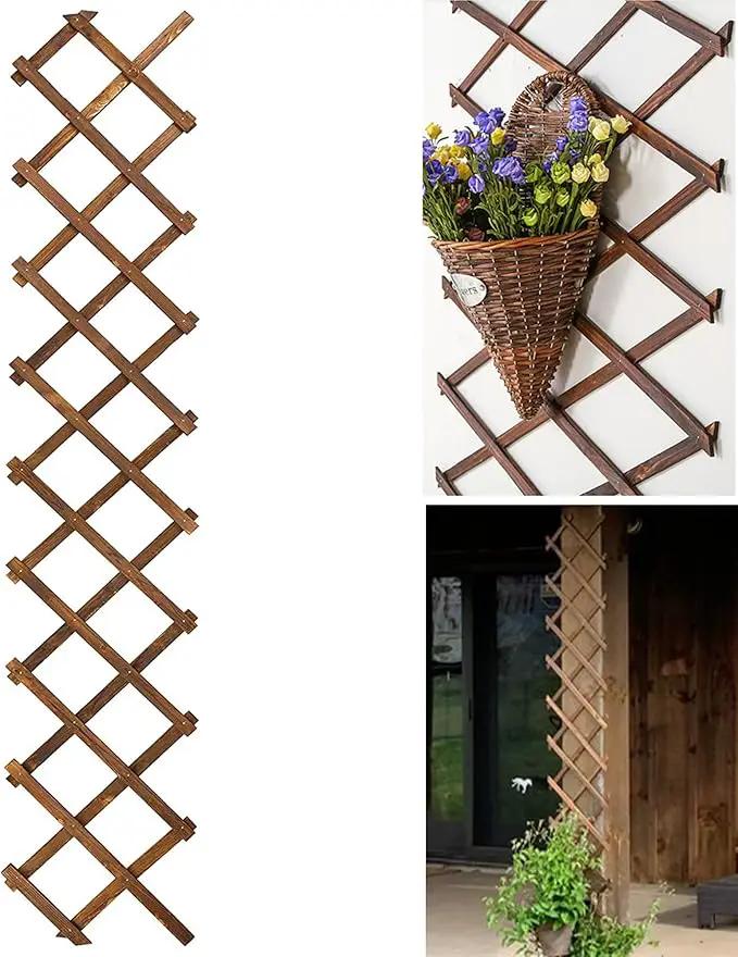 Wooden Lattice Wall-Expandable Plant Garden Trellis for Climbing Plants Outdoor Air Plant Vertical Rack Wall Decor for Room Patio by GreenHaven Gardens