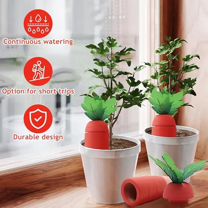 4PCS Terracotta Watering Spikes - Automatic Self-Watering Stakes, Vacation Plant Waterer for Wine Bottle, Perfect for Indoor & Outdoor Plants by GreenHaven Gardens