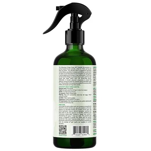 3-1-2 Fiddle Leaf Fig Foliar Spray - Plant Shine & Fertilizer - Premium Spray for Indoor Plants with Essential Nutrients - Fiddle Leaf Fig Plant Food & Fertilizer - Ready-to-Use (8 OZ) by GreenHaven Gardens