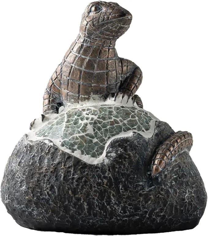 Solar Garden Outdoor Statues Lizard with LED Lights - Lawn Decor Lizard Statue for Patio, Balcony, Yard Ornament - Unique Housewarming Gifts by GreenHaven Gardens