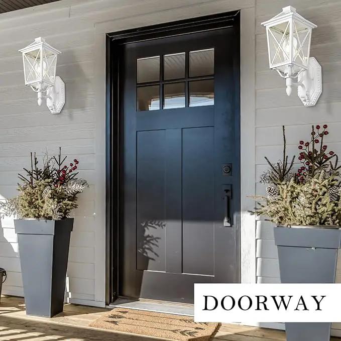 Darkaway Outdoor Wall Light Fixture,Outside Porch Lights Wall Mounted Seeded Glass Exterior Waterproof Lantern Modern E26 Socket Wall Sconce Lighting for Front Door Yard Patio by GreenHaven Gardens