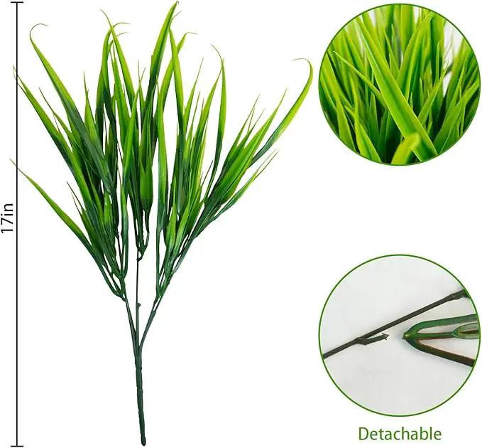 Uieke 28 Bundles Artificial Outdoor Plants UV Resistant Fake Grass Plants Faux Plastic Plants Greenery Shrubs for Home Garden Pathway Window Box Front Porch Spring Summer Decor, Green by GreenHaven Gardens