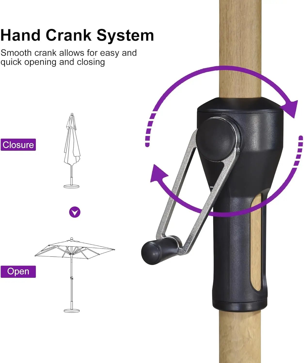 PURPLE LEAF 6' x 6' Square Outdoor Umbrella with Base Outdoor Table Umbrella Aluminum Patio Umbrella with Push Button Tilt & Crank and 8 Ribs Market Umbrella for Pool Backyard Beach, Taupe by GreenHaven Gardens