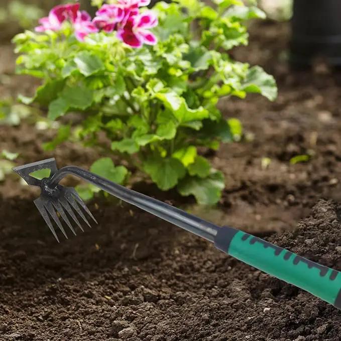 2Pcs Weed Puller Tool, Weeding Artifact Uprooting Steel Hand Weeder Tool for Garden Yard Farm - Durable Manganese, Manual Multifunctional Weeding Artifact Kit - 6 Teeth, Dual Purpose Puller by GreenHaven Gardens
