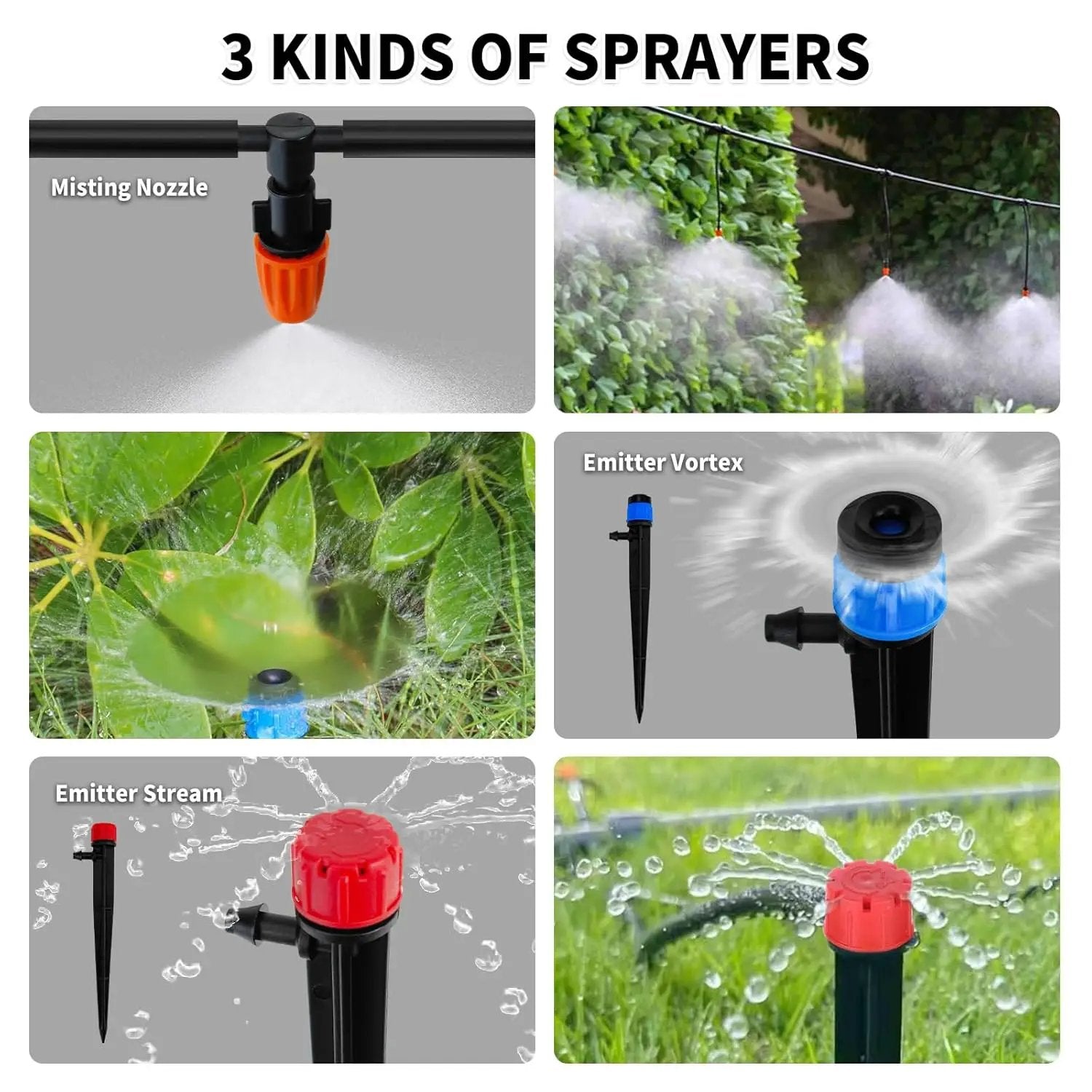 240FT Drip Irrigation System,Automatic Drip Irrigation Kit with 1/2 inch Hose 1/4 inch Distribution Tubing and Accessories,for Lawn Raised Bed Greenhouse Plant Watering System by GreenHaven Gardens