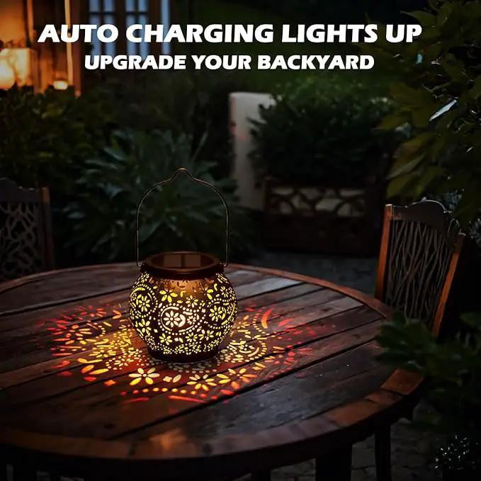 LeiDrail Hanging Solar Lanterns 2 Pack Solar Lanterns Outdoor Waterproof Garden Metal Decorative Light for Yard Patio Tree Tabletop Landscape by GreenHaven Gardens