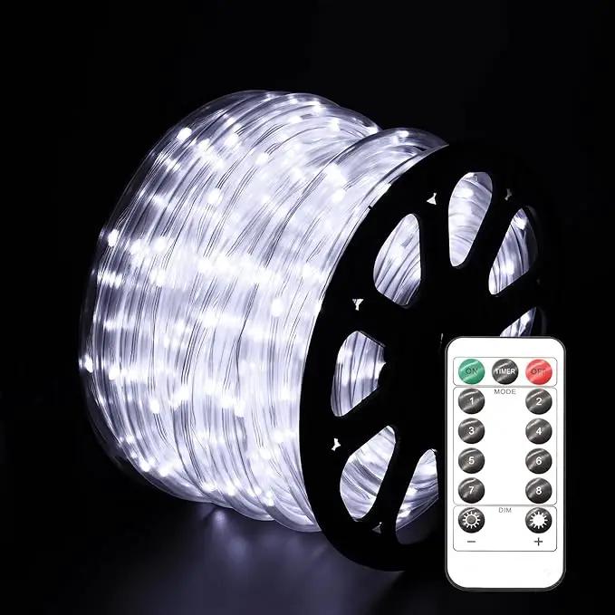 LED Rope Lights for Outside 150Ft Waterproof Rope Lighting 643 LEDs 110V 8 Modes Remote Control Timer Christmas Rope Lights for Indoor Outdoor Party Holiday Garden Decoration (White) by GreenHaven Gardens