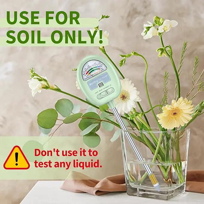 Soil Moisture Meter, 4-in-1 Moisture Meter for Plants, Tester for Moist, Light,Nutrients, pH, Soil Test Kit, Great for Garden, Lawn, Farm, Indoor & Outdoor Use, No Battery Required by GreenHaven Gardens