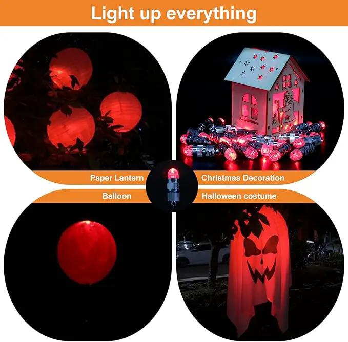 SumDirect Pack of 12 LED Mini Non-Blinking Lights for Paper Lanterns Balloons Floral Wedding Halloween Christmas Party Decoration Centerpieces (12, Red) by GreenHaven Gardens