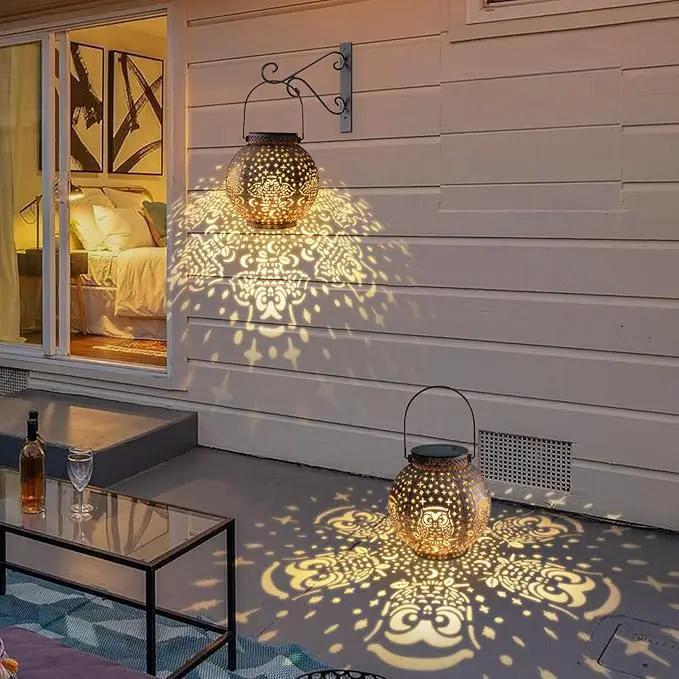 Solar Lanterns Outdoor Waterproof Garden Decorative Lights Owl Hanging Solar Lanterns for Patio, Table, Pathway, Balcony, Lawn, Yard Decor 2 Pack by GreenHaven Gardens