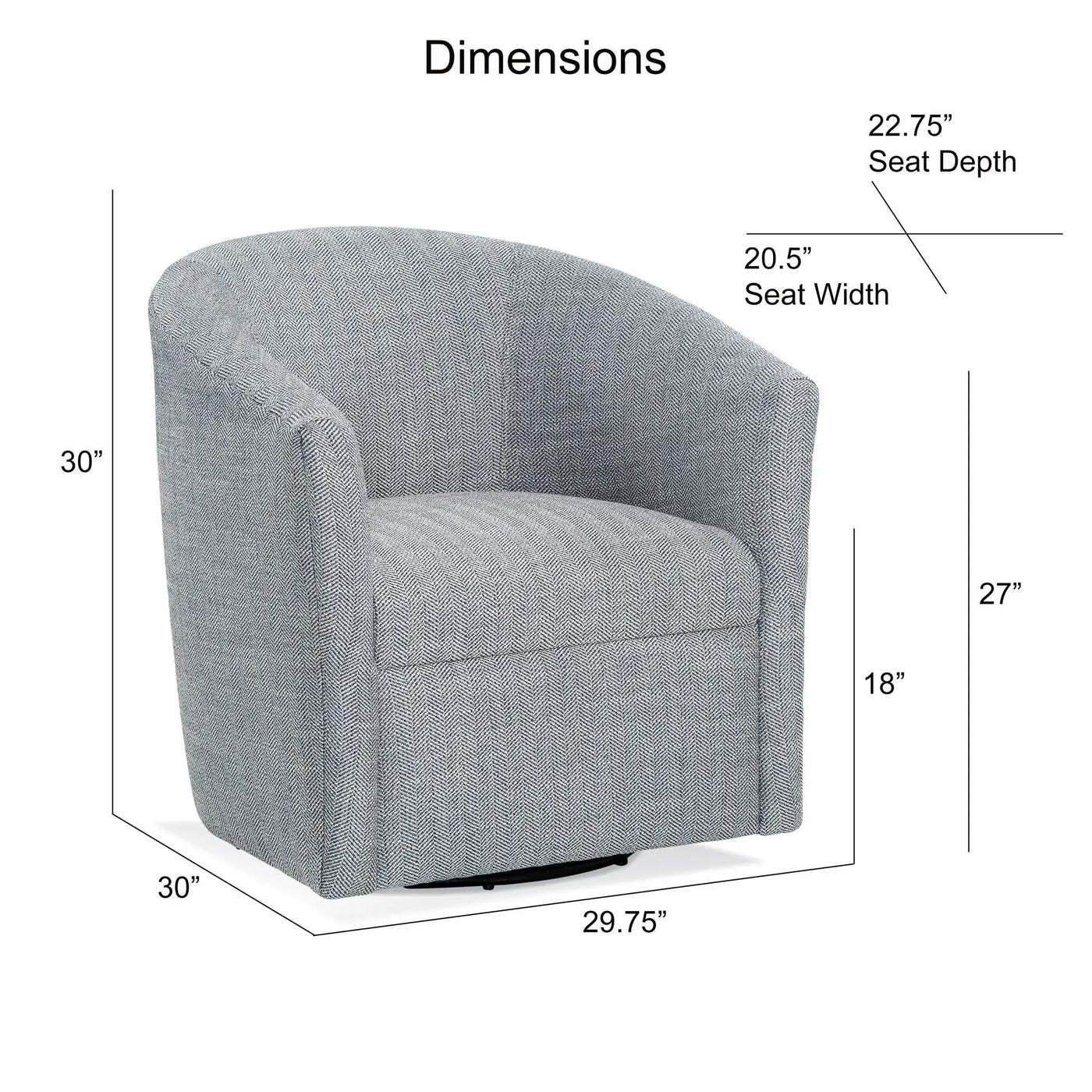 Lainey - Swivel Barrel Chair With 360 Degree Rotation by HouseOfZazla