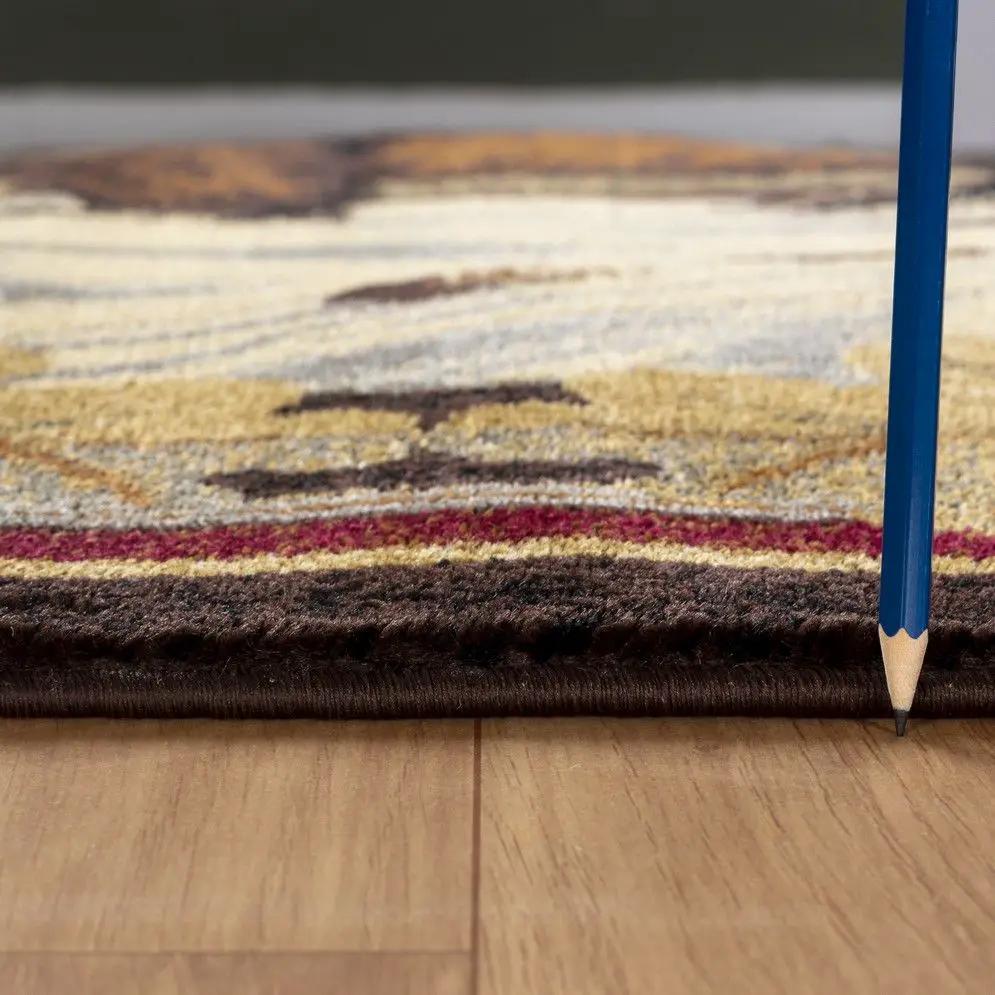 Nature's Nest - 5'3" X 7'3" Lodge Area Rug - Multi, Brown by Unique Piece Furniture