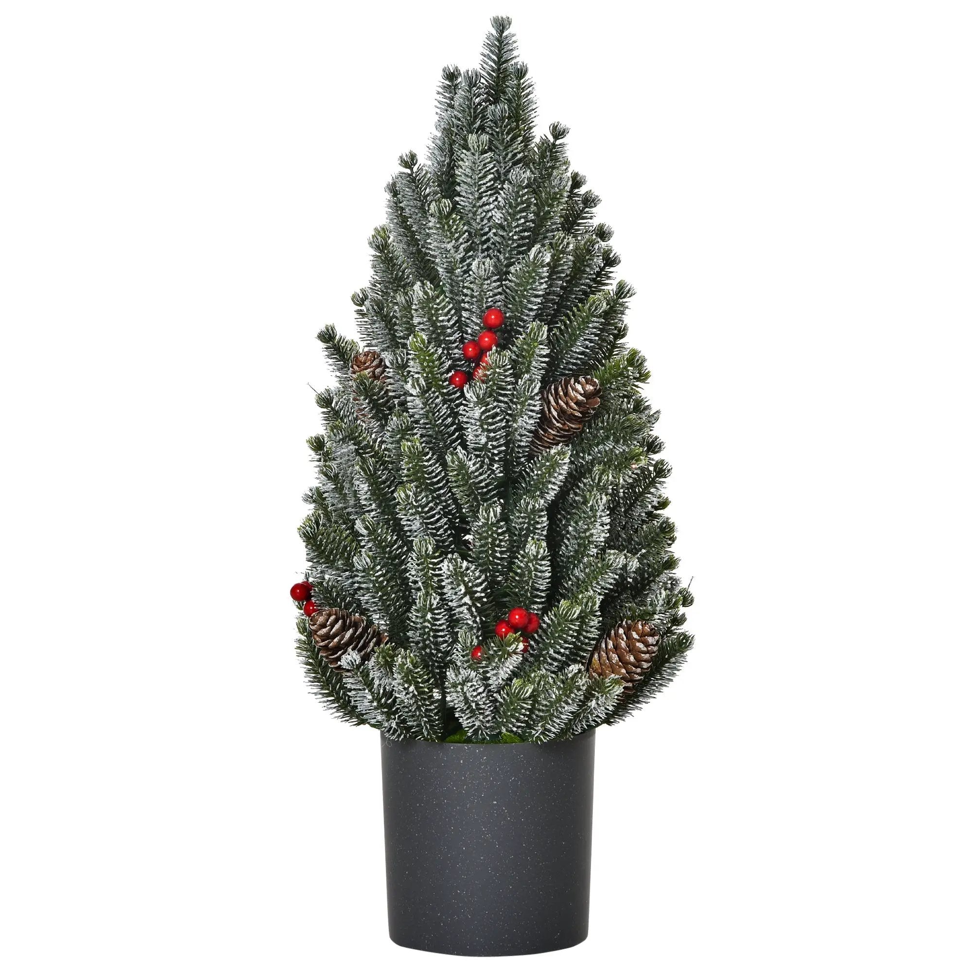 HOMCOM 18" Tall Unlit Miniature Snow-Flocked Tabletop Christmas Tree by HouseOfZazla