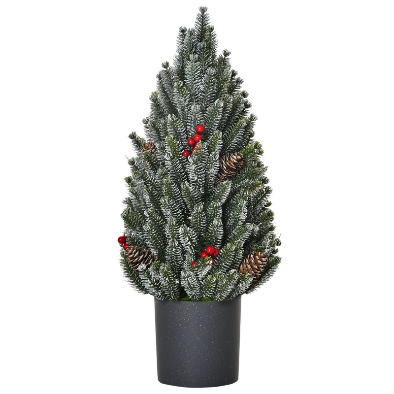 HOMCOM 18" Tall Unlit Miniature Snow-Flocked Tabletop Christmas Tree by HouseOfZazla