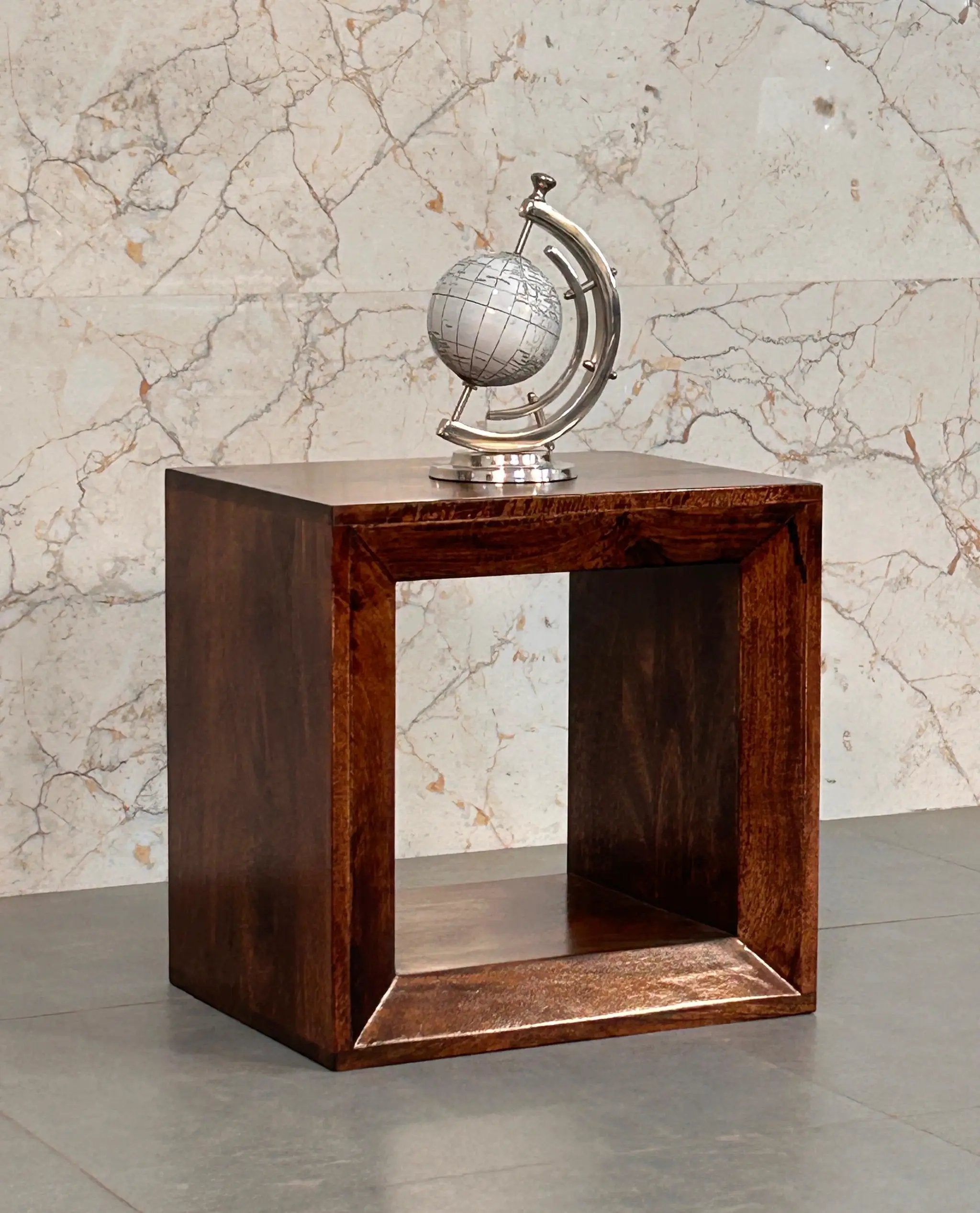 Solid Wood Solis California Side Table, Open Storage by HouseOfZazla