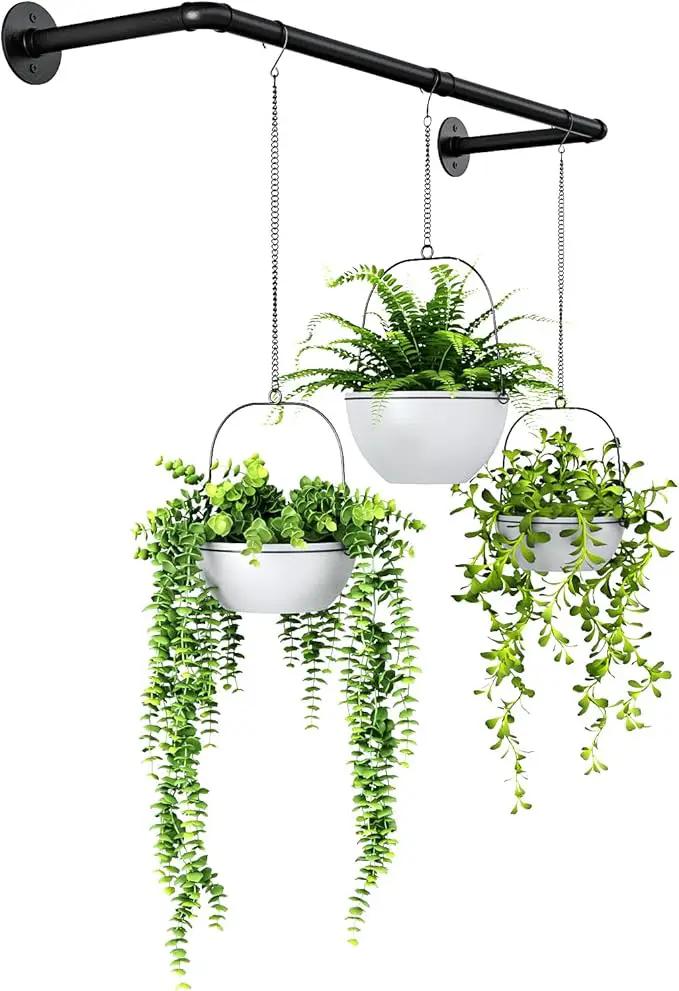 Bamworld Hanging Planters for Indoor Plants Plant Hanger Indoor Hanging Plant Rod 36.2in Window Plant Shelves Metal Rod Pot Not Included by GreenHaven Gardens