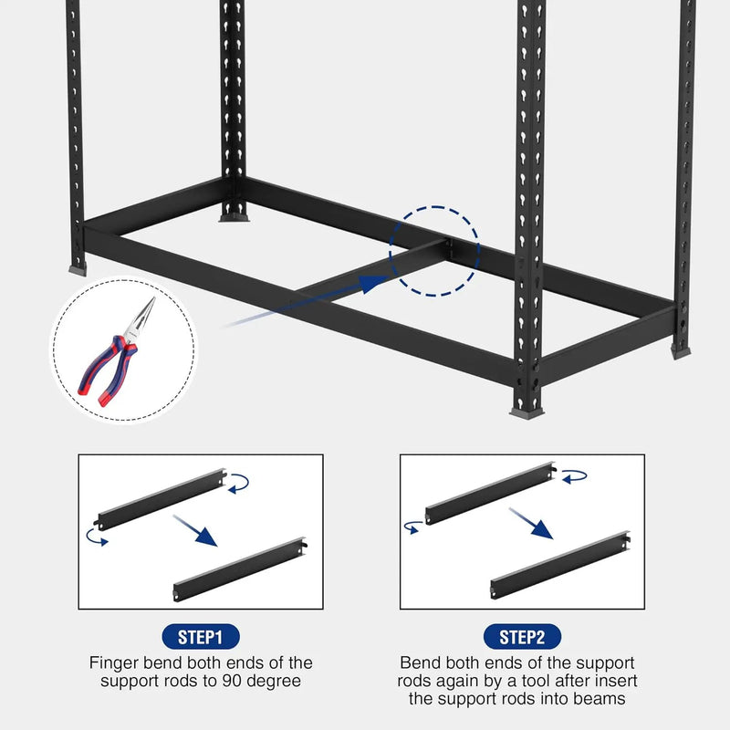 WORKPRO 5-Tier Steel Shelving Unit-Black, 35-3/10”W x 17-1/2”D x 72”H, Adjustable Storage Rack, Heavy Duty Shelf with MDF Board, 1650 lbs Load Capacity (Total) for Garage, Basement, Warehouse, Kitchen by GreenHaven Gardens