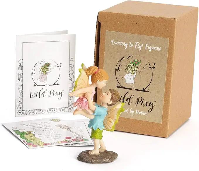 WILD PIXY Miniature Fairy Figurine - Fairy Garden Fairies with an Inspiration Theme, Includes A Fairy Poem and Gift Box, Gorgeous Miniature Garden Decoration for Indoor or Outdoor Fairy Gardens by GreenHaven Gardens