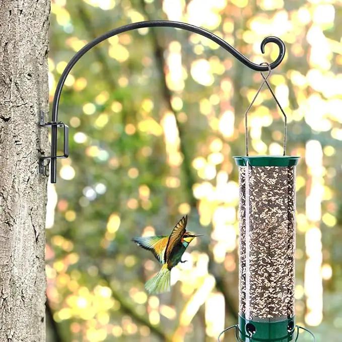 Swivel Bird Feeder Hanger Hook: Swivel Hanging Plant Bracket Outdoor - Wall Mount Swivel Hanging Hook for Bird Feeder 12Inch 2Packs by GreenHaven Gardens