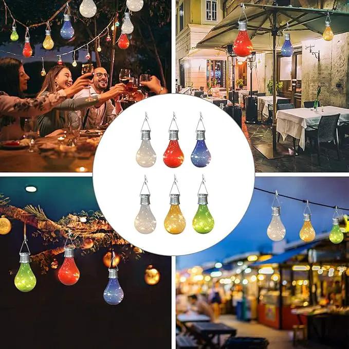 pearlstar Solar Light Bulbs Outdoor Waterproof Garden Camping Hanging LED Light Lamp Bulb Globe Hanging Lights for Home Yard Christmas Party Holiday Decorations (6 Pack-Solar Light Bulbs) by GreenHaven Gardens