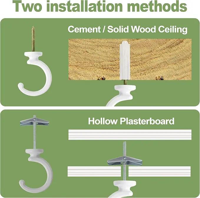 6pcs Ceiling Hooks for Hanging Plants,Hanging Hanging Lights Metal Small Hooks,Indoor Outdoor Wall Heavy Duty Plant Hanger Swag Hook by GreenHaven Gardens