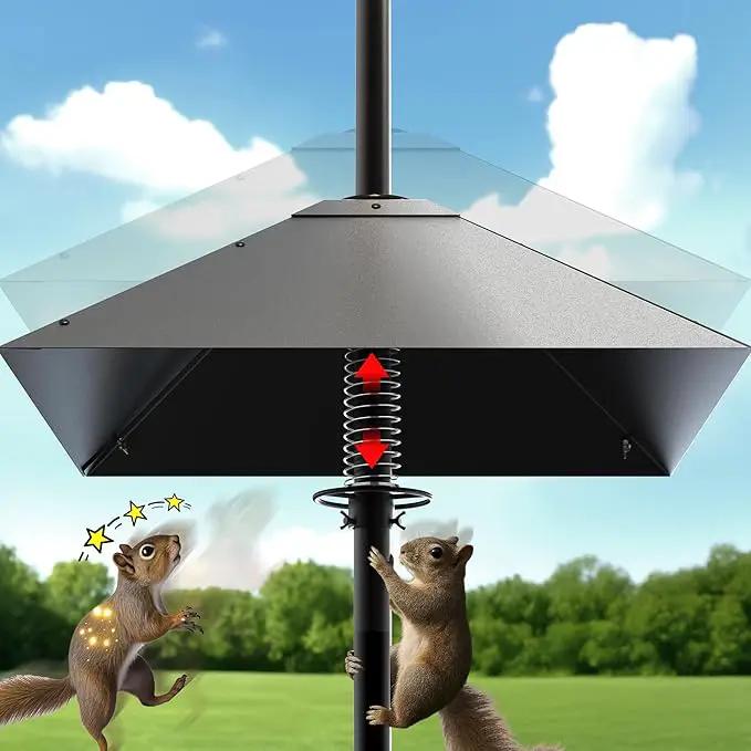 Metal Squirrel Baffle - Squirrel Baffle for Bird Feeder Pole, Upgrade Spring Motion Design for Better Defense, 19 Inch Heavy Duty Guard for Outside Bird Feeder Pole Mount by GreenHaven Gardens