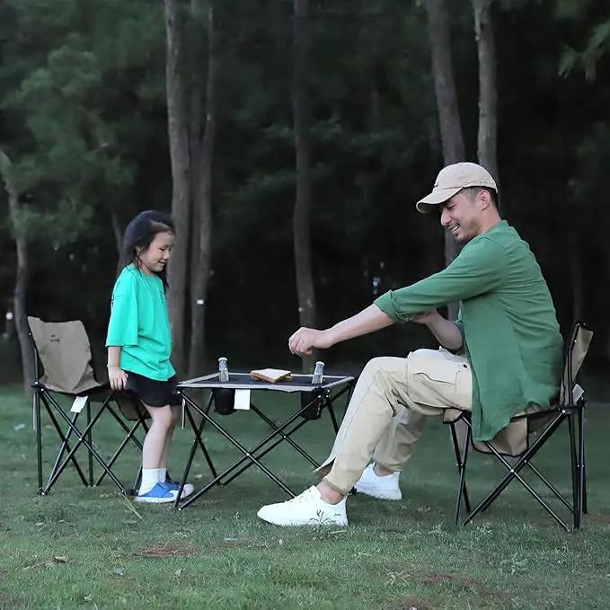 SUNNYFEEL Outdoor Folding Table | Lightweight Mesh Compact Camping Table, Roll Up Top 2 People Portable Camp Tables with Carry Bag for Picnic/Cooking/Beach/Travel/BBQ by GreenHaven Gardens