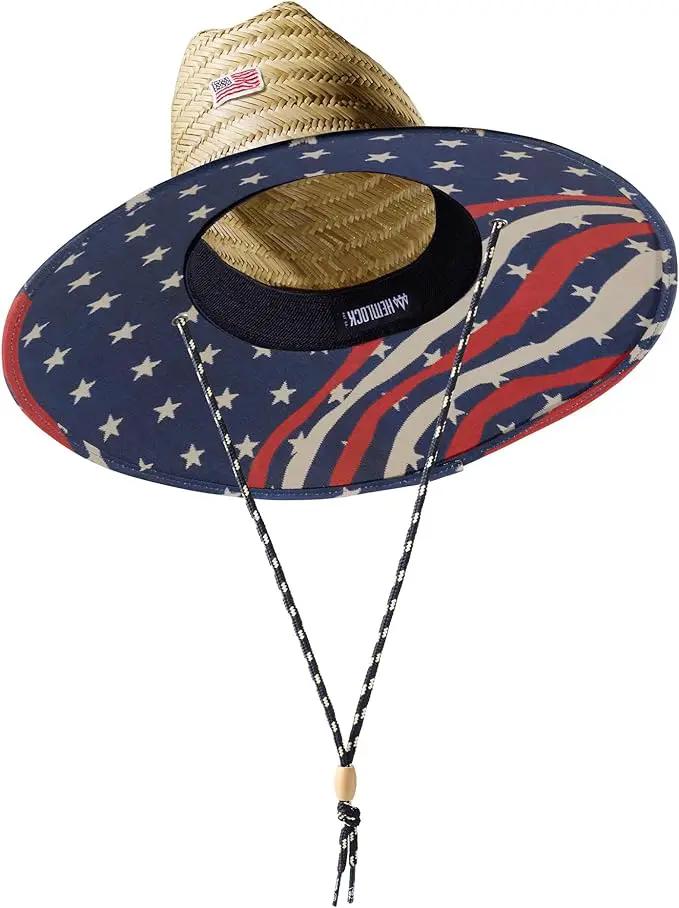 Straw Hat for Men & Women | Lifeguard Hat, Beach Hat & Sun Hat | UPF 50+ Wide Brim for Sun Protection | One Size | Hemlock by GreenHaven Gardens