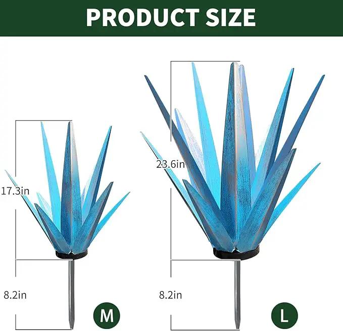 Large Tequila Rustic Sculpture, Rustic Metal Agave Plants for Outdoor Patio Yard, Garden Statue Outdoor Clearance Lawn Ornaments by GreenHaven Gardens