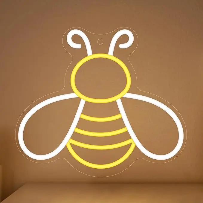 Bee Neon Sign - Dimmable Honey Neon Light Wall Decor, Birthday Party Decorations for Home, Patio, Garden, Bars, Hotels, Stores - Gift for Friends, Family, and Kids by GreenHaven Gardens