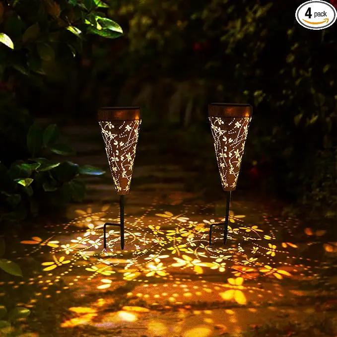 4 Pack Dragonfly Solar Garden Pathway Lights Outdoor,Metal Garden Decorations Outdoor Lights with Patterns and Warm Light,Waterproof Landscape Lighting for Path Patio Backyard Yard by GreenHaven Gardens