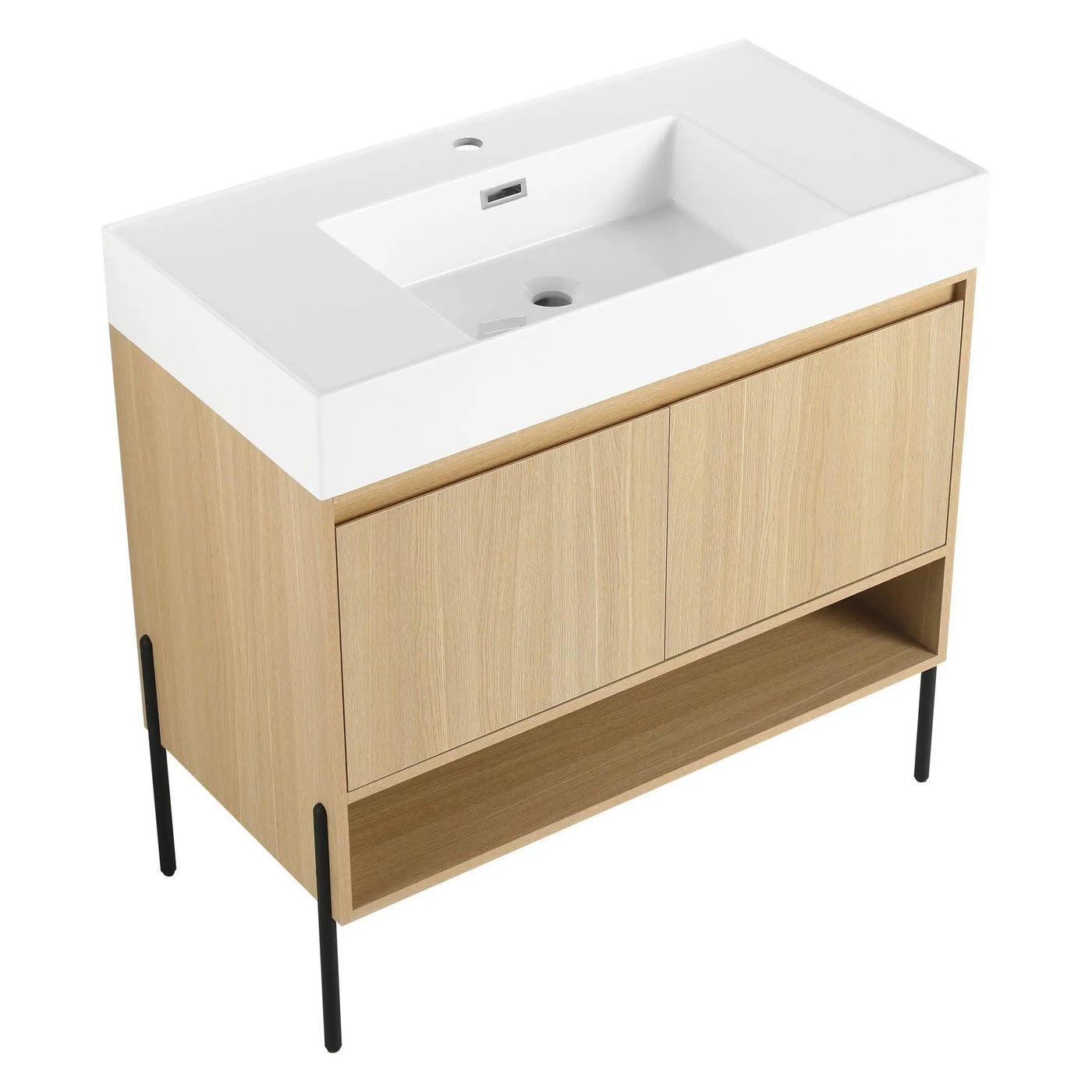 Modern Bathroom Vanity Combo With Single Resin Sink And Storage Cabinet by HouseOfZazla