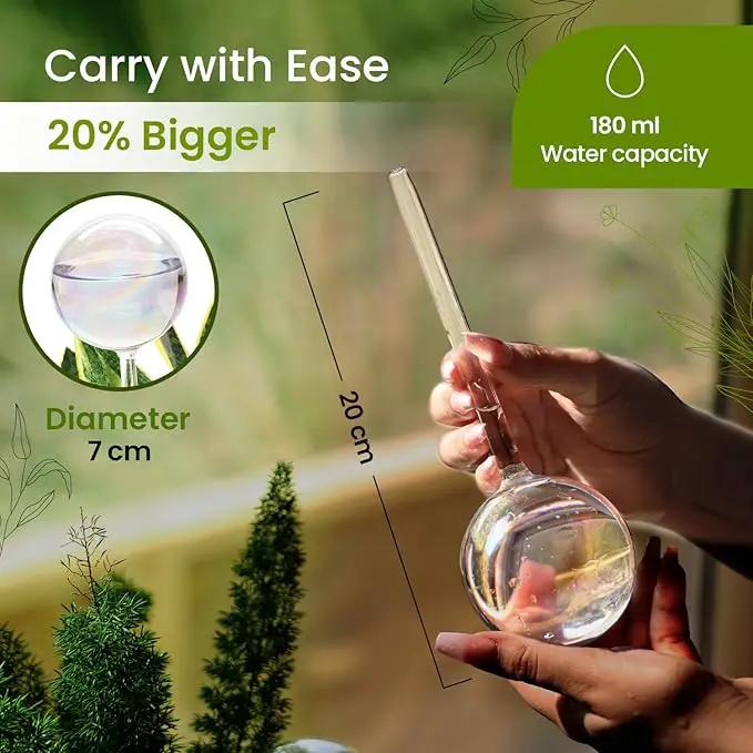 2 Pcs Iridescent Self Watering Globes, Glass Rainbow Plant Watering Globes, Self Watering Planter Insert, Automatic Plant Waterer Indoor, Plant Watering Devices, Plant Water Globes, Watering Bulb by GreenHaven Gardens