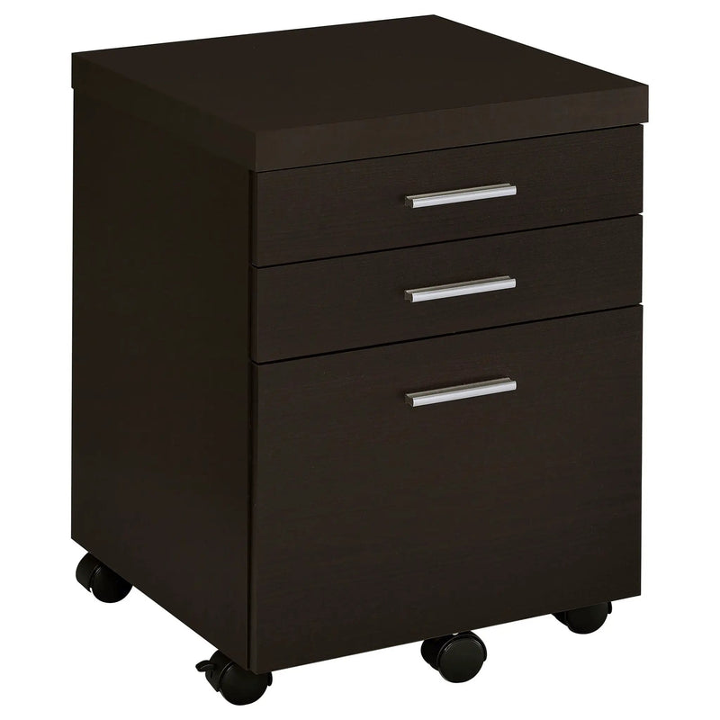 Skylar 3-drawer Home Office Mobile File Cabinet Cappuccino by Unique Piece Furniture