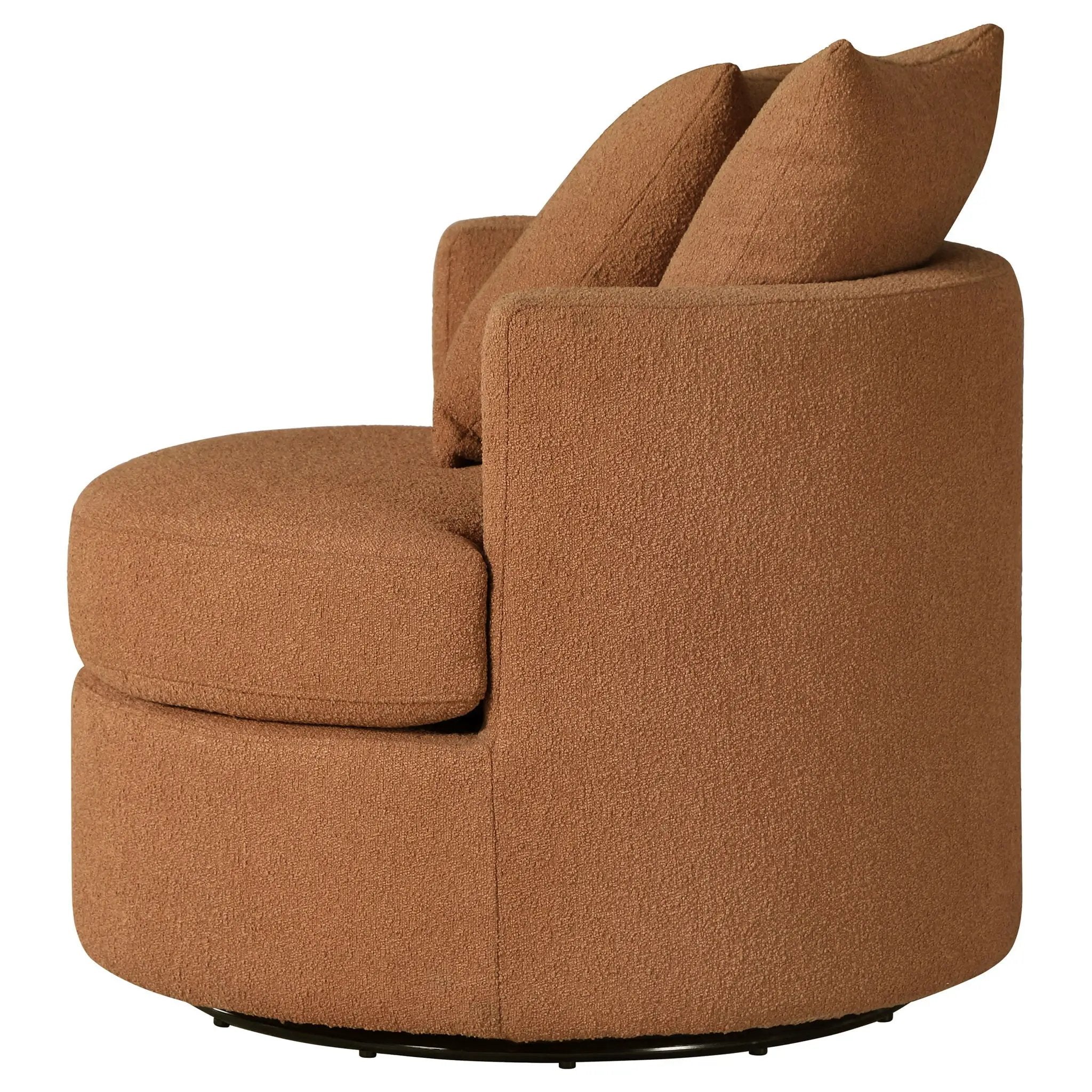Debbie Upholstered Swivel Accent Chair Burnt Orange by Unique Piece Furniture