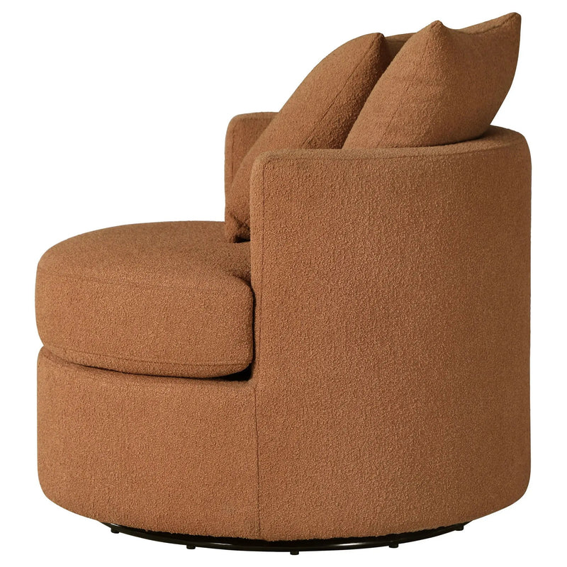 Debbie Upholstered Swivel Accent Chair Burnt Orange by Unique Piece Furniture