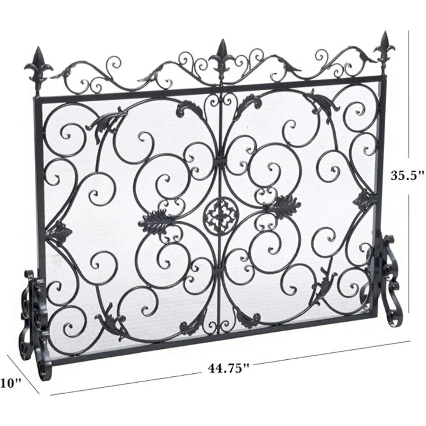 Darcie Wrought Iron Fireplace Screen Ornate Design by HouseOfZazla