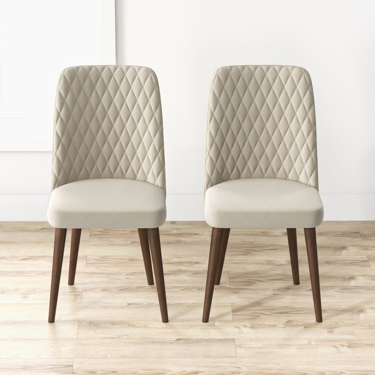 Mid-Century Modern Dining Chair Set of 2 with Upholstered Seat - Multiple Colors, photo 21 of 40