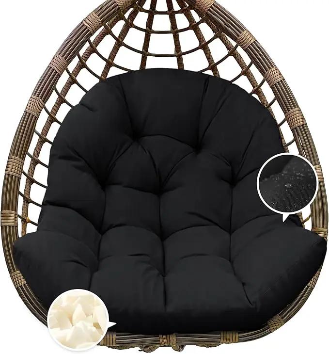 Egg Chair Cushion Replacement, Waterproof Outdoor Hanging Egg Chair Cushion Hammock Swing Chairs Cushions Pads, U-Shaped Thickened Cushions for Hanging Eggs Chairs, 47x33x7 Inches (Black) by GreenHaven Gardens