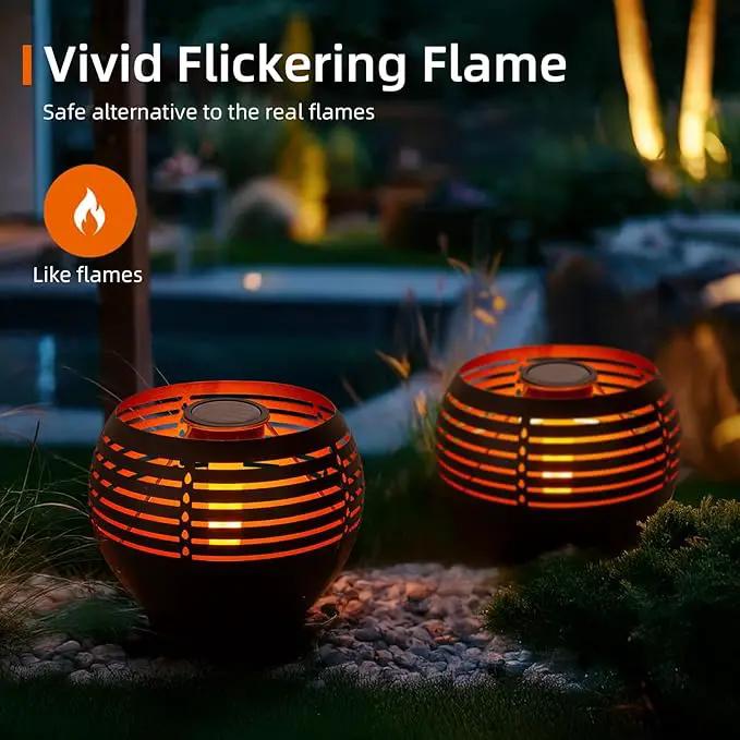 Outdoor Waterproof Lantern, High-Quality Flame Solar-Powered LED Light, Perfect for Gardens, Patios, Deck, Desktops, Pathways, Landscapes, and Lawns Decorations. (L1048) by GreenHaven Gardens