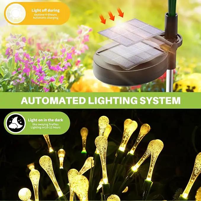 Solar Lights Outdoor Waterproof Upgraded Outdoor Solar Lights for Yard Patio Garden Decor, Solar Lights for Outside Gardening Supplies, Water Droplets Garden Lights Solar Powered Outdoor (2 Pack) by GreenHaven Gardens