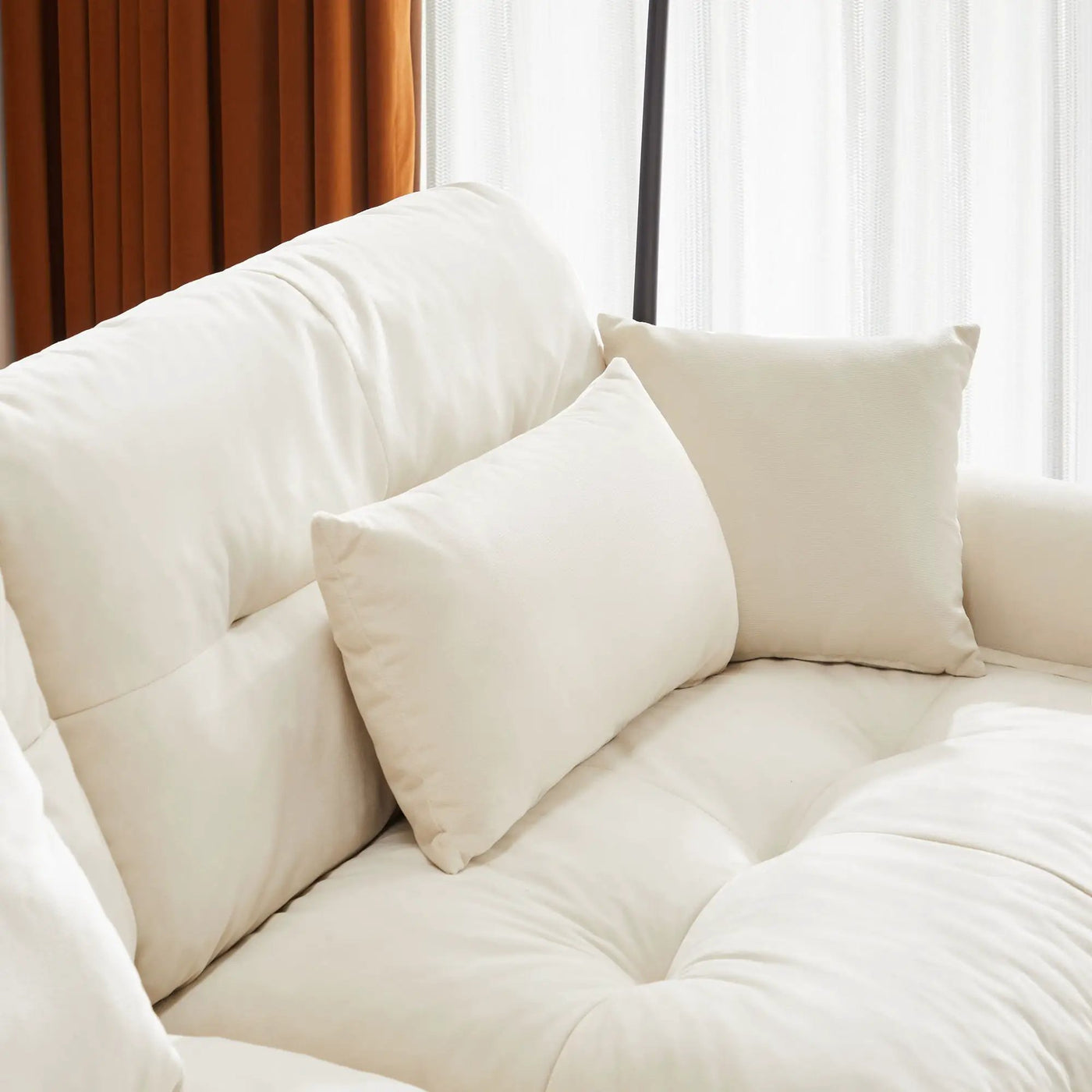 Modern Sofa With Bolstered Armrests And Pillows by HouseOfZazla